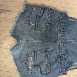 American Eagle Blue jean Overall shorts XS